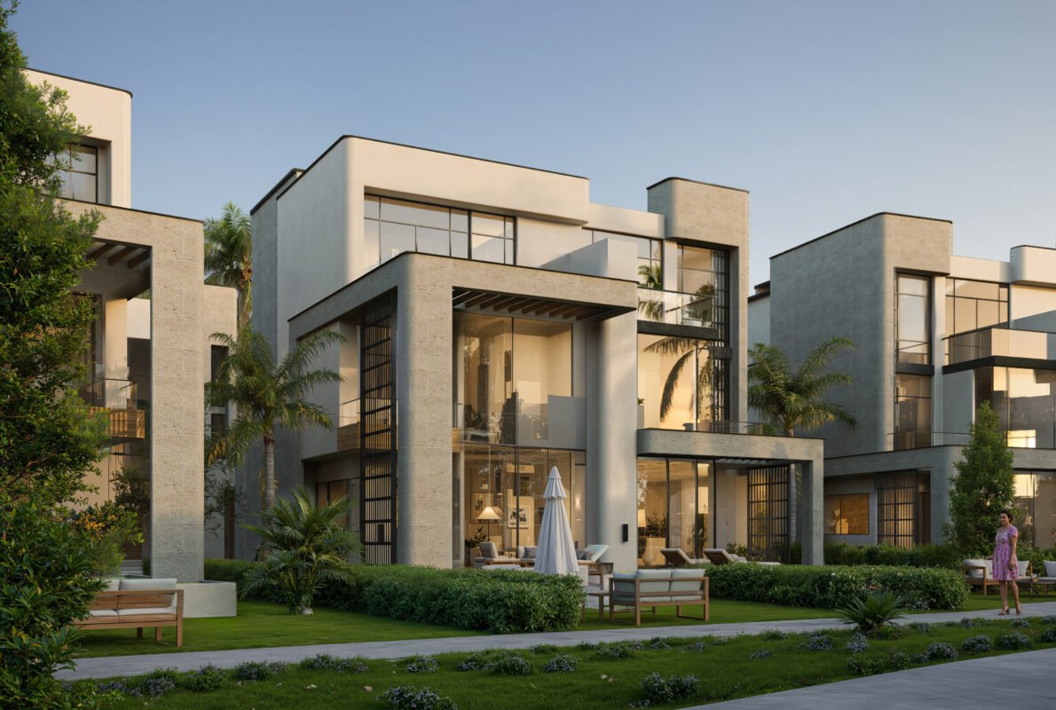 Twin Villa Back Presp. (Sunset)